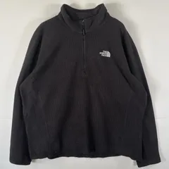 古着 ザ・ノースフェイス THE NORTH FACE フリーストレーナー ハーフジップ ワッフルフリース 大きいサイズ XXL  ブラック メンズ