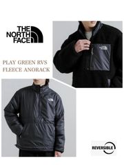 THE NORTH FACE ノースフェイス PLAY GREEN リバーシブル フリース アノラック メンズ レディース 登山 アウトドア 防寒 ブラック色 海外限定