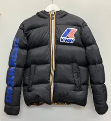 DSQUARED2×Kway/ダウンジャケット/リバーシブル/黒×花柄/サイズL袖丈68センチ