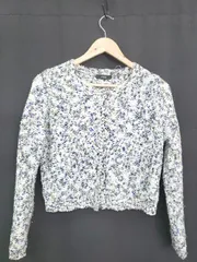 ◇ EMODA エモダ ショート丈 ニット 長袖 カーディガン サイズF ブルー系 ホワイト グリーン レディース P  【1407260013082】