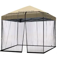 タープテント用メッシュ キャンプ 防虫ネット ガーデンパラソル蚊帳（3m 蚊帳テント x 屋外 3m アウトドア x 蚊帳 2.3m） SOOSPE-MZ