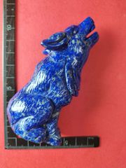 天然石 ラピスラズリ の狼(オオカミ)の置物です。ランク A5 手彫り作品