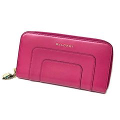 ブルガリ ラウンドファスナー 長財布 セルペンティ ピンク レザー BVLGARI 革 ブランド【中古】