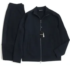 未使用品▼2020年製 黒タグ エンポリオアルマーニ 3K1MF4 3K1PD6 WZIP スウェットシャツ&amp;パンツ ジャージセットアップ 紺 S メンズ タグ付のサムネイル