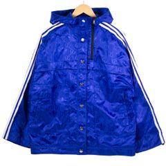 【GUCCI】グッチ × adidas アディダス コラボ ナイロン ジャケット 702298 ブルー 青 フード付き サイズ40 Mサイズ相当 レディース 【中古品】 USED-SA 【9356】