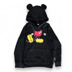 Disney ディズニー Mickey Mouse ミッキー 耳付き パーカー ブラック サイズL