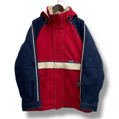 ellesse エレッセ ジップアップジャケット スキーウェア スノボウェア フード取り外し可 裏地フリース オールド ビンテージ レッド×ネイビー×ホワイト メンズ 冬 ゴーゴー古着久喜倉庫店B10103