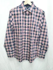 ◇ Θ BANANA REPUBLIC バナナリパブリック チェック コットン100％ 長袖 シャツ サイズM ネイビー マルチ メンズ P  【1409250022043】のサムネイル