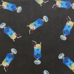 【ゆきちゃん限定】X543 ブルーハワイ クリームソーダ 黒系 生地 1m