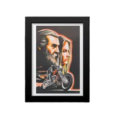 YO　　　［希少品］イージーライダーズ　デイビッドマン　木画 Easy Rider Vintage David Mann Harley Davidson Flag Buco Rare