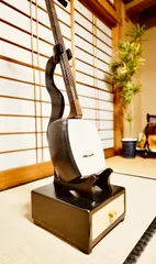 ♪桜モデル 手作り 三味線用スタンド木製 5丁並び 細棹 津軽