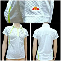 ME1-668☆新品同様 ellesseエレッセ ETL0131 Lサイズ ギャザー入り 爽やかカラー ハーフジップ半袖シャツ スポーツ スポーツウェア トップス■