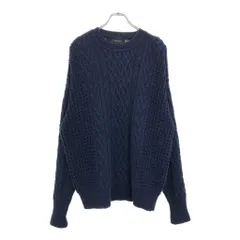 90年代 STRUCTURE ストラクチャー ケーブルニット ラミーセーター ネイビー(メンズ L)中古 古着 U5687