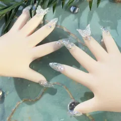 匿名発送ドールネイルチップ　クリア蝶々