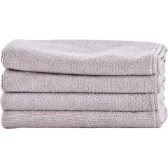 TARO FIBER マイクロファイバー タオル ふきん クロス 吸水 掃除 40×40 4枚 灰