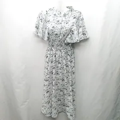 ◇ ⊂ mily bilet ミウィビレット 総柄 半袖 ロング丈 ワンピース サイズM グレー ブラック レディース E  【1412090030239】