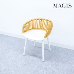 【展示品】MAGIS マジス CYBORG WICKER CLUB サイボーグ ウィッカー クラブ ダイニング アーム チェア ラタン ホワイト マルセル・ワンダース 定価15万