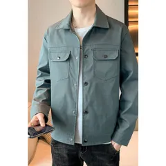 ☆ グリーン ☆ XL ☆ カジュアルジャケット アウター ジャケット メンズ 秋 ブルゾン カジュアルジャケット 春服 秋服 ビジネス 通勤 カジュアル ビジネスカジュアル おしゃれ シンプル 無地 オシャレ スナップボタン 20代 30代 40代 50代