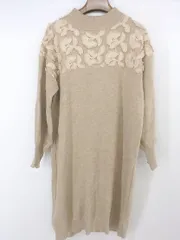 ◇ ViS ビス レース ハイネック 長袖 ミニ ワンピース サイズF ライトブラウン レディース P  【中古】 【1210310005124】