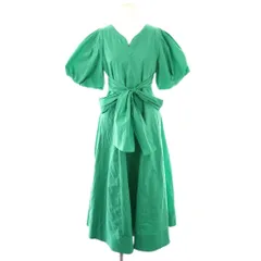 マーキュリーデュオ MERCURYDUO バックタックボリュームスリーブワンピース マキシ ロング 五分袖 M 緑 グリーン /AT ■OS ■GY48