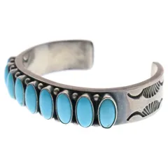 INDIAN JEWELRY (インディアンジュエリー) 9連ターコイズ シルバーバングル ブレスレット
