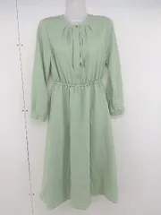 ◇ ◎ ●新品● ViS ビス 長袖 膝下丈 ワンピース サイズS グリーン レディース  【1206300001382】