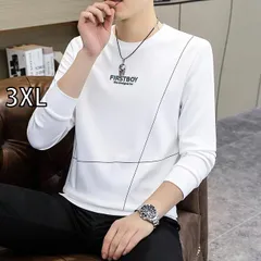 [3XL]メンズ ファッション 服  オシャレ シンプル 大人 かっこいい 大きいサイズ ストリート 紳士服 スウェット 服 カジュアル 長袖 T シャツ 秋服 薄手 トップス