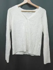 ◇ Mila Owen ミラオーウェン 長袖 リブニット カーディガン サイズ1 ホワイト レディース P  【1407260048152】