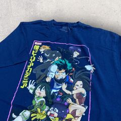 US古着 メキシコ製 ヒロアカ ヒーローアカデミー Funimation Tシャツ L ネイビー