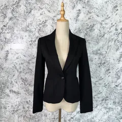 美品　INDIVI　インディヴィ　テーラードジャケット　長袖　薄手　無地　フォーマル　ビジネス　春　秋　冬【size 36】　ブラック　黒