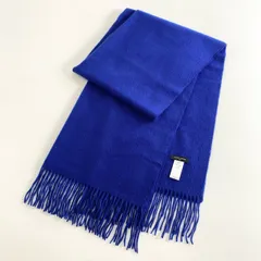 h301 UNITED ARROWS ユナイテッドアローズ カシミヤストール 大判ストール 発色ブルー カシミヤ100％ レディース 女性用 マフラーのサムネイル