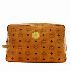 エムシーエム MCM ロゴグラム レザー セカンドバッグ クラッチバッグ 茶 ブラウン /☆Gのサムネイル