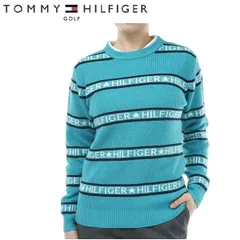 トミーヒルフィガー ゴルフ レディース ロゴストライプ クルーセーター TOMMY HILFIGER GOLF THLA349 サックス(39)