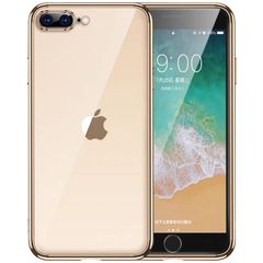 【新着商品】耐久 ハイエンド 耐衝撃 薄型 レンズ保護フィルム付き ソフト シリコン iphone 透明 携帯カバー 7Plus/8Plus スマホケース7Plus ケース ケース Plus 8 シリーズ対応（ゴールド) iPhone Tecxin