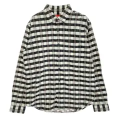 Supreme シュプリーム 17SS Checker Plaid Flannel Shirt  プレイドチェック フランネル 長袖 シャツ ホワイト系 ブラック系 M【中古】のサムネイル