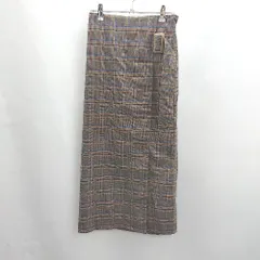 ◇ ⊇ FREE'S MART フリーズマート チェック柄 ロング タイト スカート サイズFR ブラウン レディース E  【1502030010541】