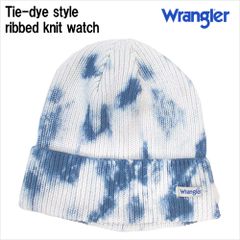 Wrangler タイダイ風ニットワッチ 帽子 ニット帽 フリーサイズ(57～59cm) ブルー