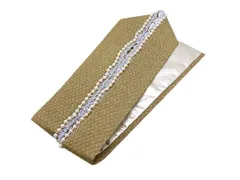 着物美人 送料込み 重ね襟 パールレース くすみ 伊達襟 重ね衿 掛け襟  振袖重ね襟 振袖襟 成人式重ね襟 重ね襟くすみ 重ね襟パール パール襟 重ね襟レース 重ね襟黄土 成人式 結婚式 入学 卒業式 振袖 訪問着 着物 袴 【黄土 銀】m339277E1