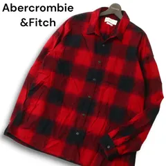 Abercrombie&Fitch アバクロンビー＆フィッチ 秋冬 RELAXED 長袖 チェック ネル シャツ Sz.XXL　メンズ 赤 大きいサイズ
