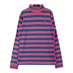 サイズ：1 PEARLY GATES パーリーゲイツ  モックネック 長袖Tシャツ ボーダー柄 ピンク系 [240101340840]# ゴルフウェア レディース ストスト