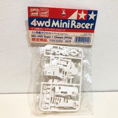 28 タミヤ ミニ四駆グレードアップパーツシリーズ ミニ四駆 ホワイトスーパー1シャーシ 限定商品 ITEM 94255 Mini 4WD Super 1 Chassis White 4wd Mini Racer TAMIYA レトロ
