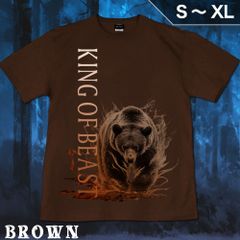GENJU キッズ～S、M、L、XLサイズ 熊 ベア アニマル メンズ クール かっこいい Tシャツ 半袖 King of Beast
