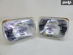 点灯OK【ストア出品】小糸製作所 KOITO シールドビーム 角型 ハロゲン H4 12V車用 左右セット ガラスレンズ 汎用品 旧車 棚21V