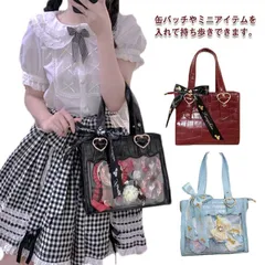 痛バッグ 痛バ ショルダーバッグ 痛BAG トートバッグ ビニールバッグ 魅せトート フェイクレザー 2WAY レディース クリアバッグ 軽量 鞄 かばん 斜めがけ 缶バッジ 推し活 ライブ イベント#sour1107