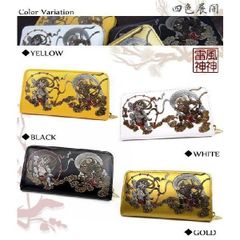花山 ✖️ DEGNER 長財布 和柄 金襴織物【カネゴン尽くし/WHITE 