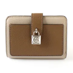 MWH25081 美品 MICHAEL KORS マイケルコース タブ ポケット ウォレット スモール 二つ折り財布 ライトサンドマルチ SCARLETT スカーレット