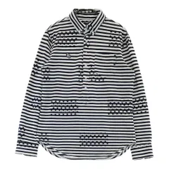 サイズ：4 PEARLY GATES パーリーゲイツ  長袖ポロシャツ ボタンダウン ボーダー柄 ネイビー系 [240101435873] ゴルフウェア メンズ ストスト サイズ：4 PEARLY GATES パーリーゲイツ 長袖ポロシャツ ボタン
