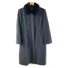 HIGH SENSE Ladies Fashion コート ロングコート フェイクファー襟 ウール混 グレー ダークグレー Mサイズ 2025070900157