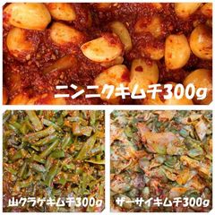 ニンニクキムチ300ｇ　山クラゲキムチ300ｇ　ザーサイキムチ300ｇ