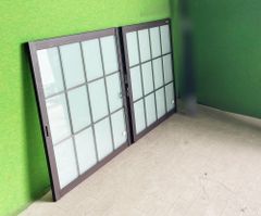 (美品です)　LIXIL　２重サッシ　障子風　引き違い戸　２枚セット　高さ91.5×幅83.5×厚み2.5(cm)　SU-9996-CFNG■A-993